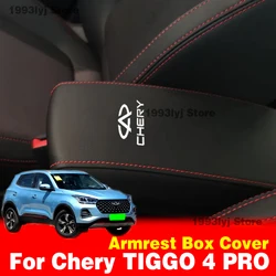 For Chery Tiggo 4 Pro Car Center Control Armrest Box Microfiber Leather Trim Cover Max Accessories