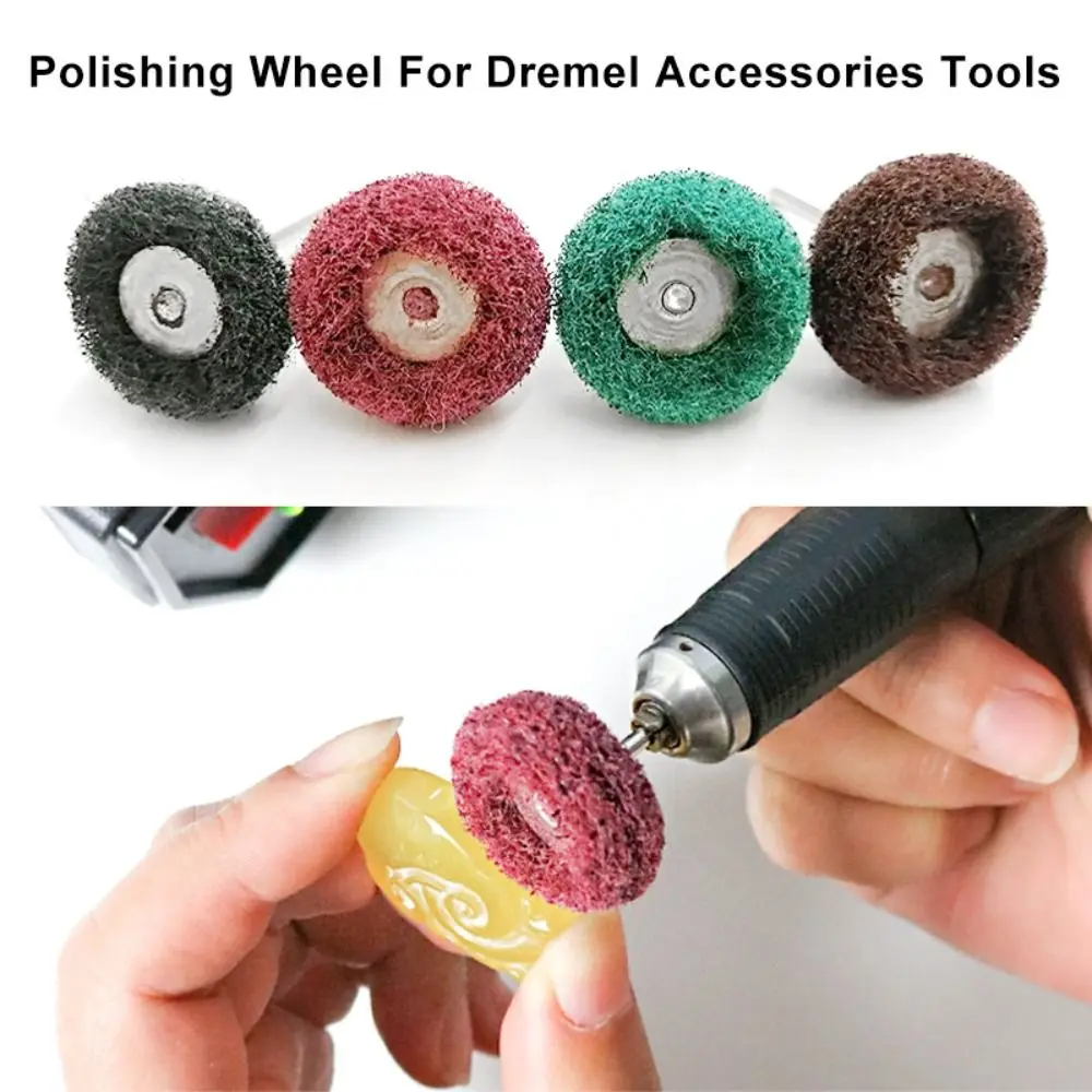 10pcs Buffing Drill Abrasive Brush Rust Remover Fiber Polishing Wheel 2.35mm Shank Nylon Fiber Grinding Head