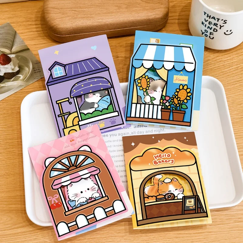 

48pcs/lot Creative Cat Memo Pad Sticky Notes Cute N Times Stationery Label Notepad Bookmark Post School Supplies