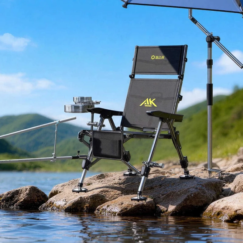 

2026 New European Folding Fishing Chair, Iron Alloy Sturdy Frame, Breathable Mesh Comfort, Compact Portable for Wild Fishing