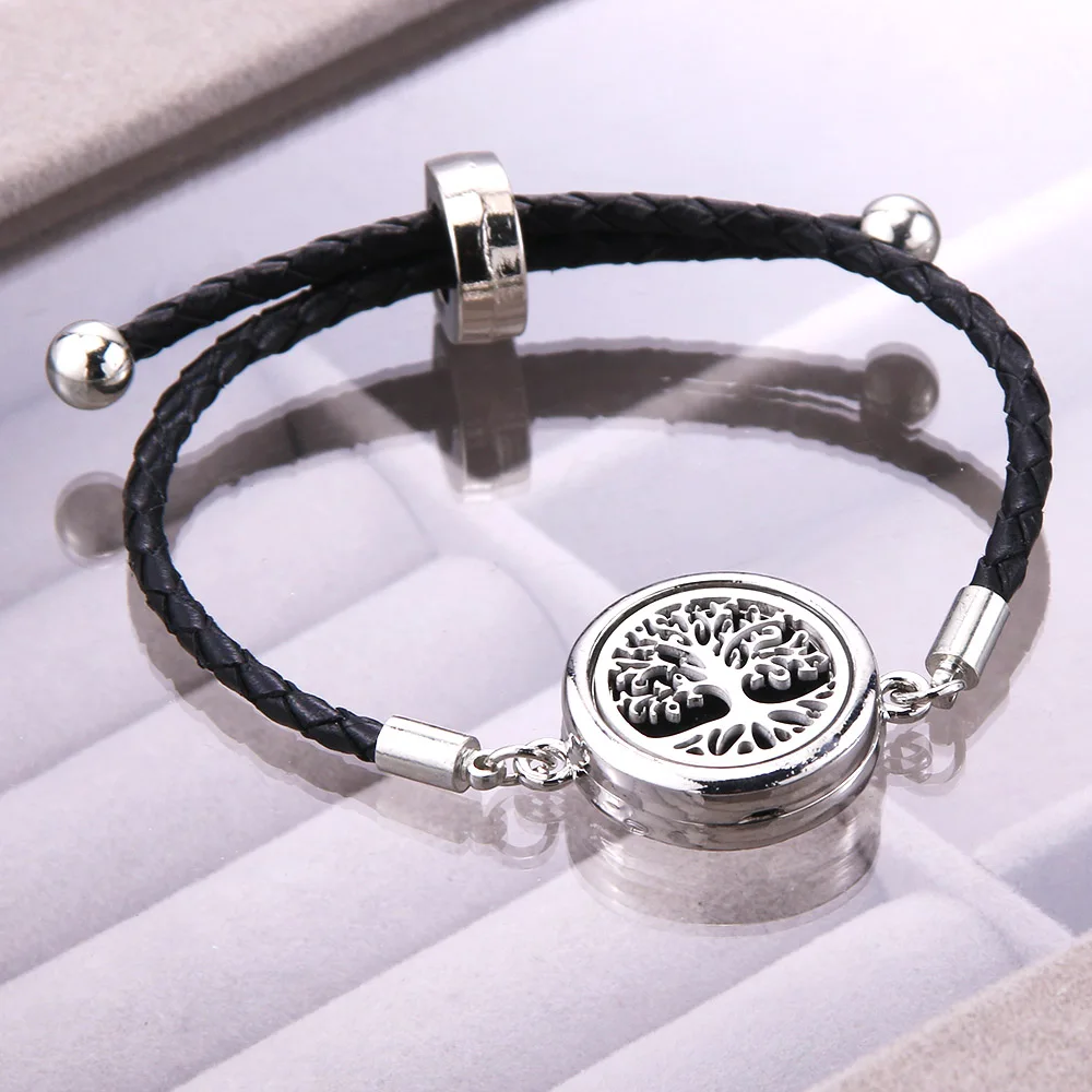 Кожаный-браслет-с-ароматерапией-и-эфирным-маслом-из-нержавеющей-стали