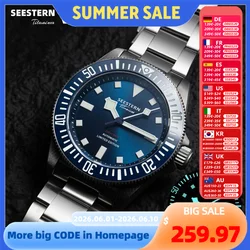 2023 SEESTERN Fashion Watch of Men Titanium Diving Automatic Mechanical Wristwatch ST2130 Movement 20Bar Waterproof Super Lume