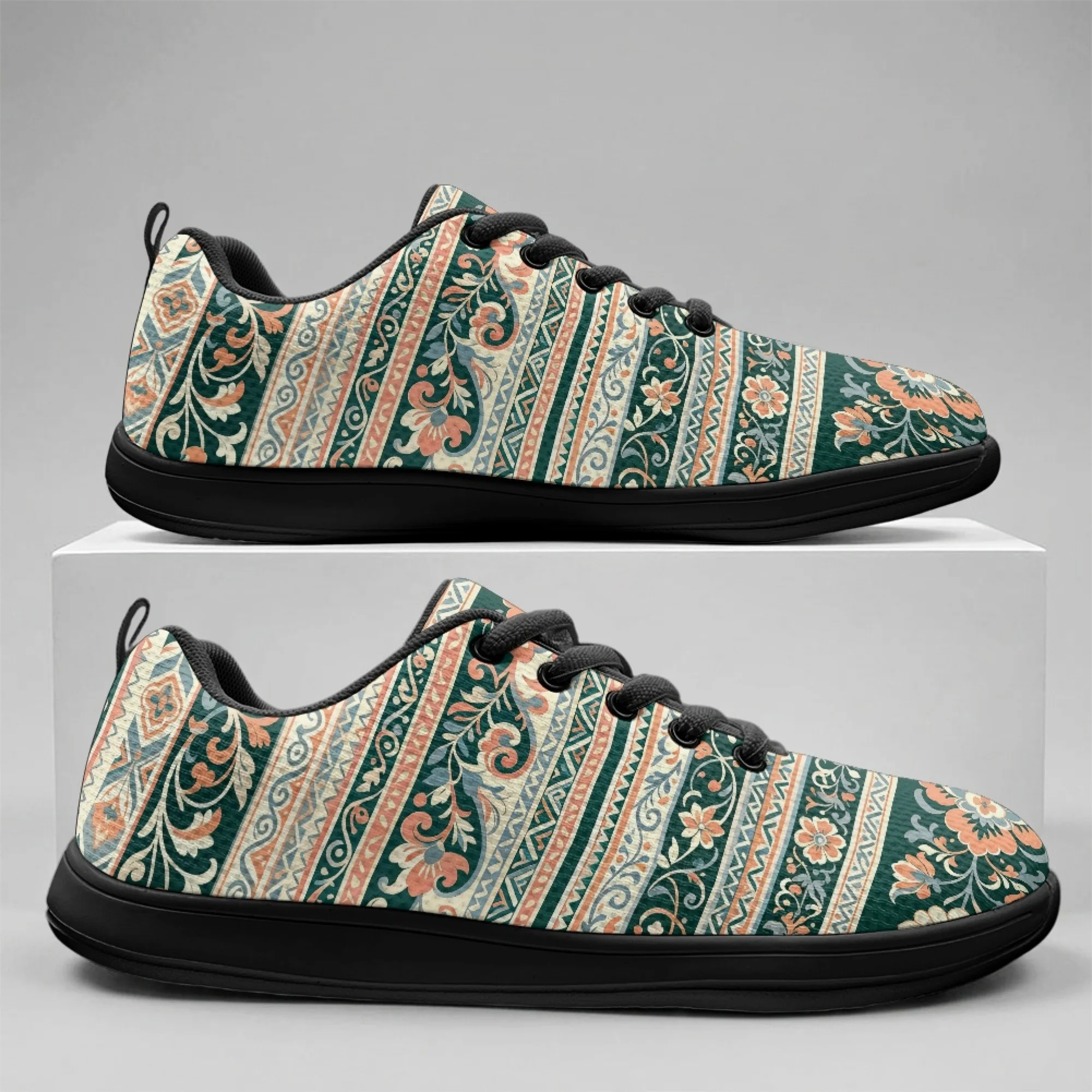 

XIXIRIMIDO Strappy Wide-toed Shoes Aztec Print Mens Walking Shoes Casual Shoes Breathable Mesh Women's Fashion Snakers 36-46