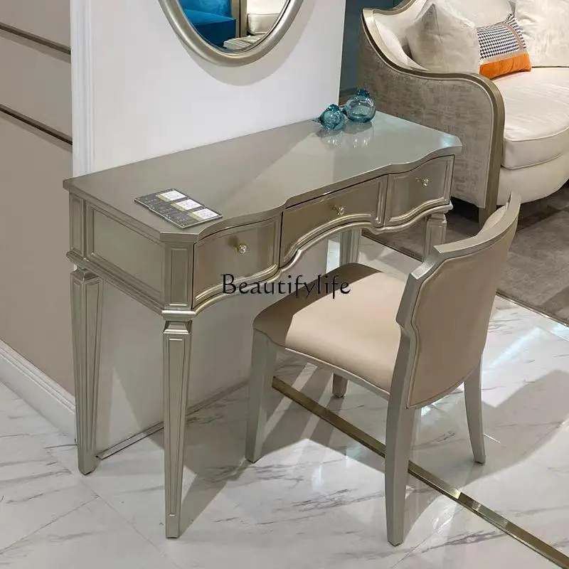 

American light luxury solid wood dresser simple modern small apartment desk