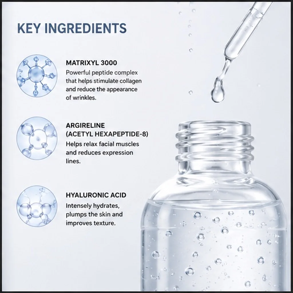 Advanced Matrixyl 3000 Peptide Firming Serum with Arginine & Hyaluronic Acid – Hydrating Anti-Wrinkle Face Care