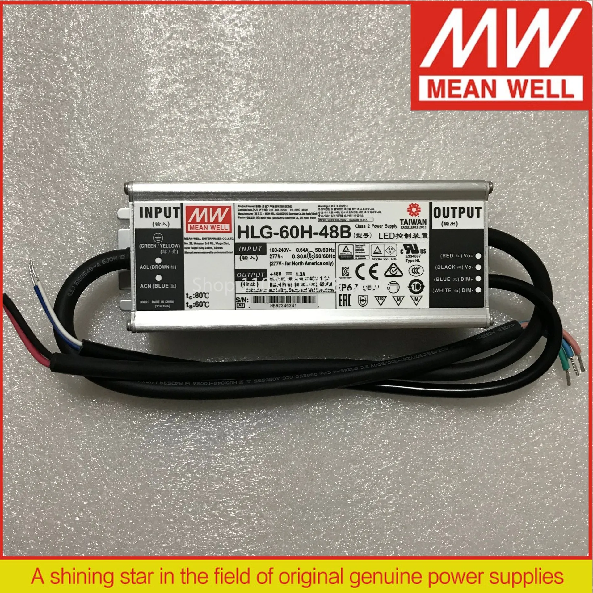 

Блок питания для светодиодов с затемнением meanwell HLG-60H-20B HLG-60H-24B HLG-60H-30B HLG-60H-36B HLG-60H-42B HLG-60H-48B HLG-60H-54B 60 Вт