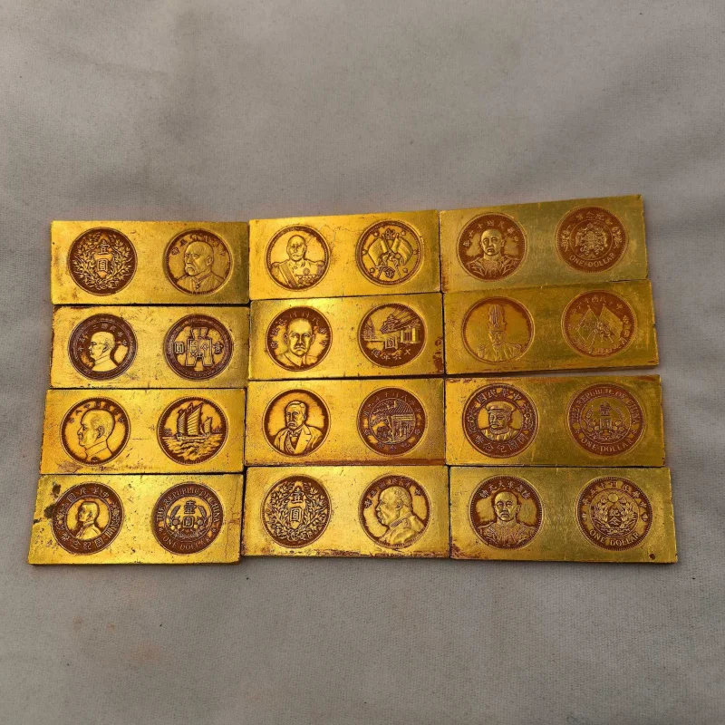 Republic of China Mountain Ingot Solid Gold Bar Film Props Decorative Ornament