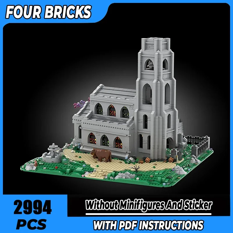 

Строительные блоки Moc, средневековая церковная технология, модульные кирпичи, модель, подарки, рождественские игрушки, наборы «сделай сам», сборка