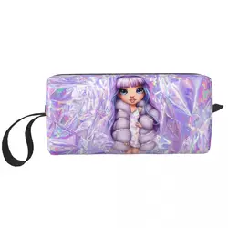 Custom Rainbow High Violet Willow With Purple Aluminum Toiletry Bag Makeup Cosmetic Organizer Women Beauty Storage Dopp Kit Case