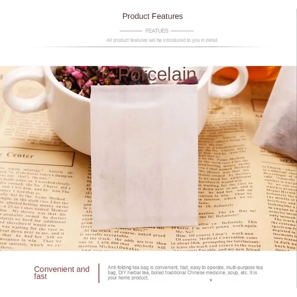 

100Pcs Durable Kitchen Convenience Gadgets Disposable Tea Bag Folding Tea Tea Filter Bag Non Woven Empty Tea Infuser