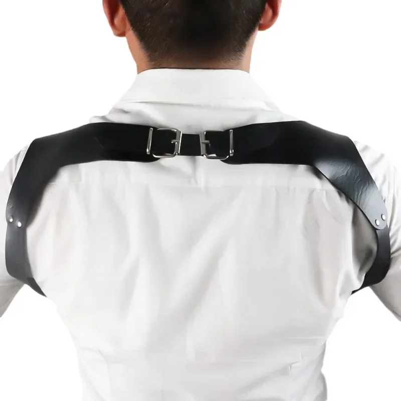 Suspenders Men\'s Pants Leather Adjustable Backpack Suspenders Suspenders Men\'s Shoulder Straps Fashion Adult Belt