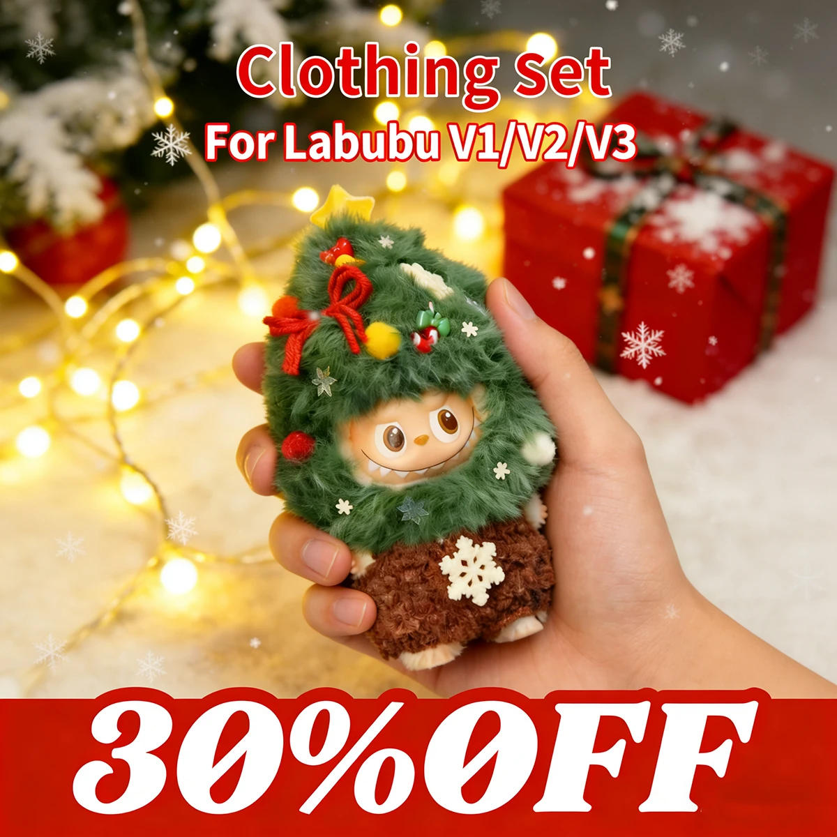 

Labubu Clothes 4.0 Mini Series Cute Christmas Snowman Outfit Heart's Secret Festive Doll Clothes Christmas Gifts To Kids