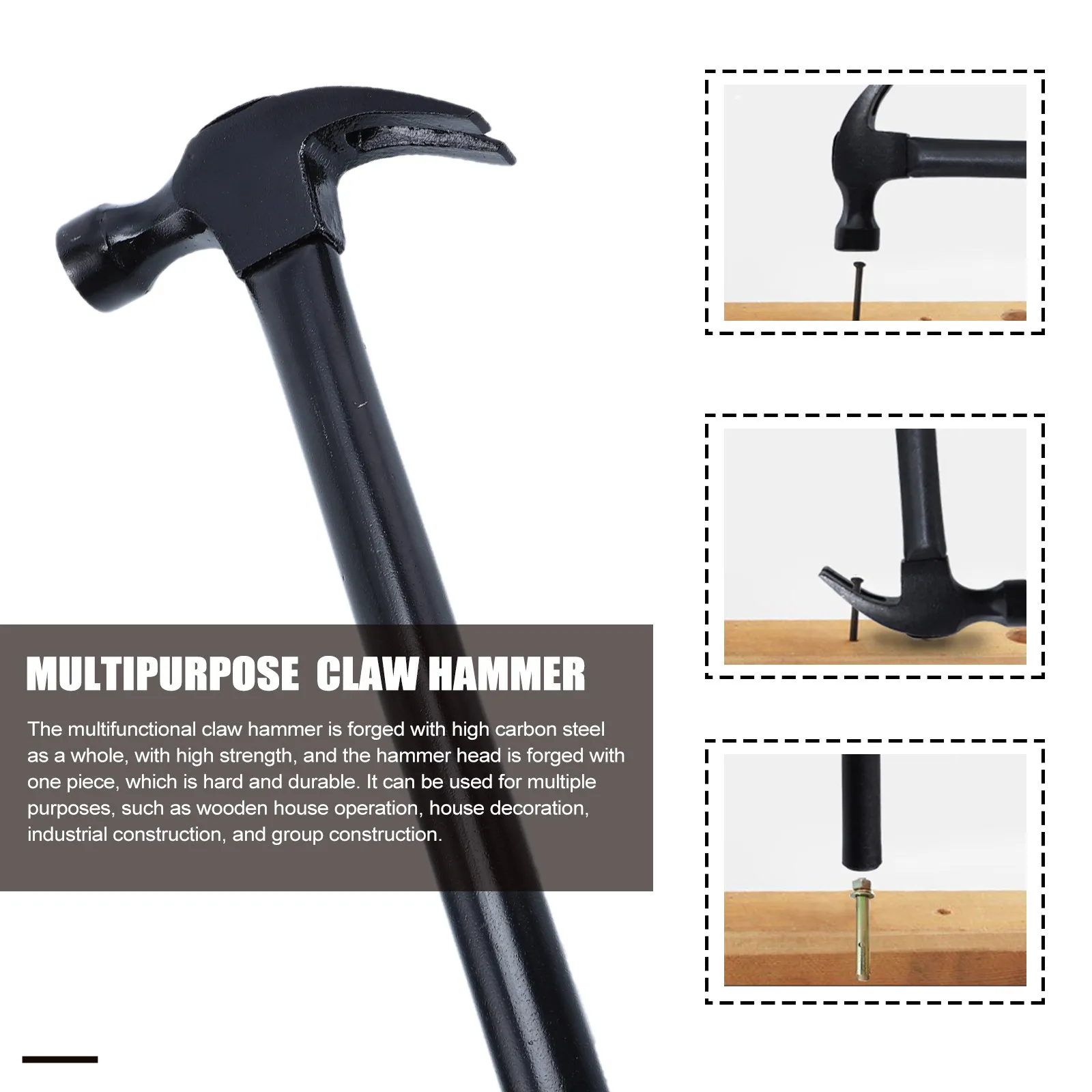 

Молоток-гвоздодер 1 шт. с распорной втулкой для винтов, многофункциональный инструмент для вытаскивания гвоздей, ремонта и домашнего использования, прочный инструмент для ремонта