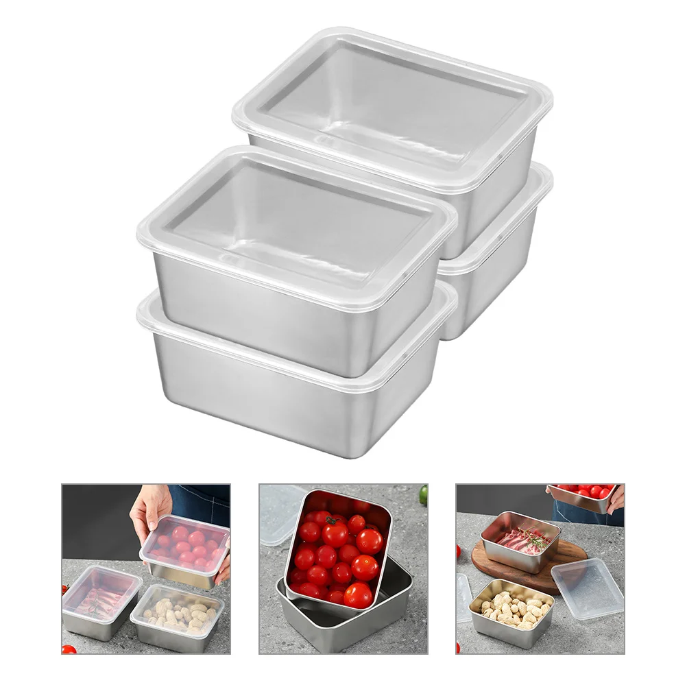 

4 Pcs Crisper Mats Bins Storage Containers Boxes Fruit for Fridge Keep Fresh Out Lunch Outdoor Food Baby