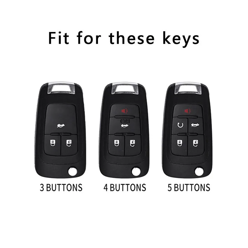 3/4/5Button Auto Shell Fob For Chevrolet Equinox Volt Cruze Camaro Garna Yakista AVEO Impala GMC Terrain TPU Car Key Case Cover