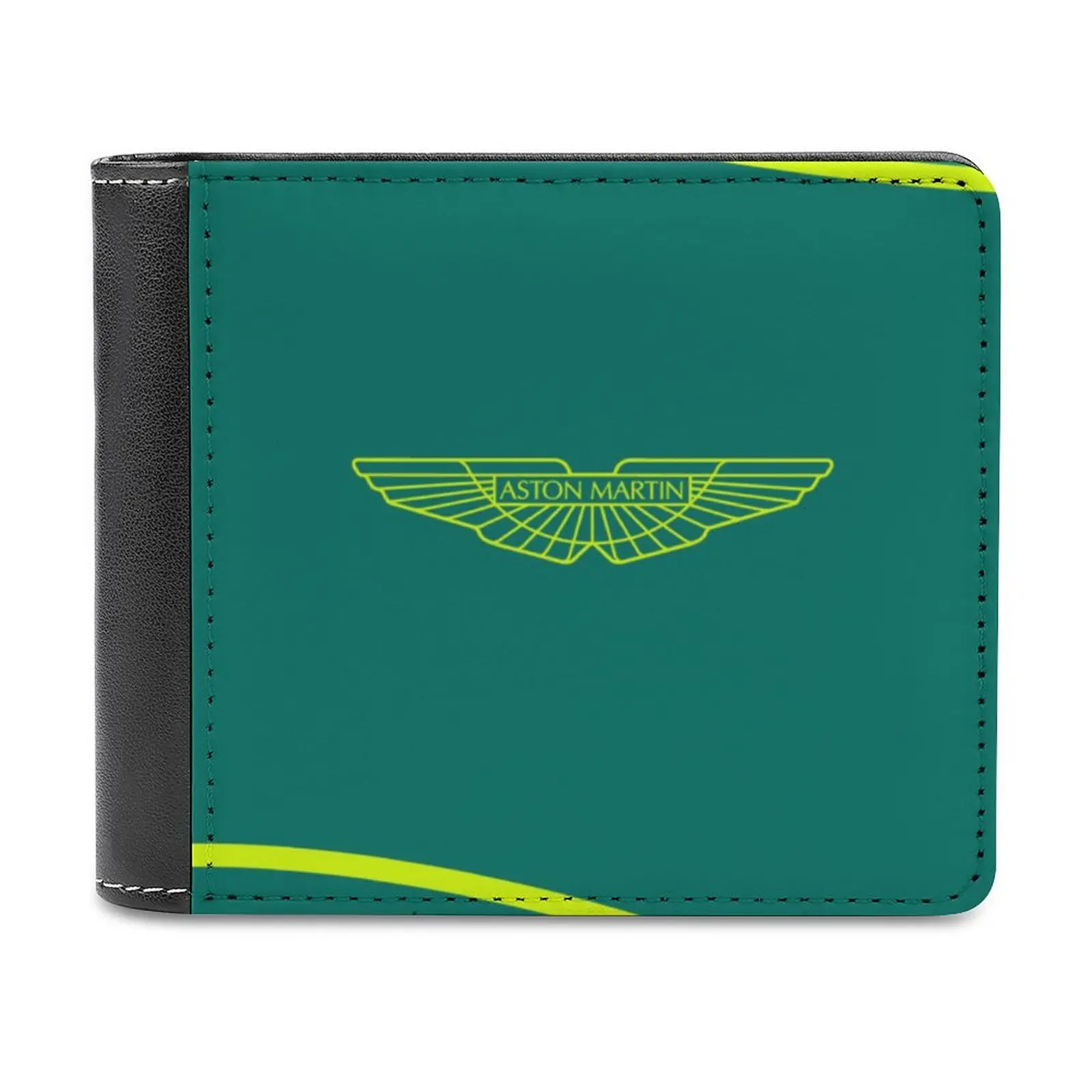 Vettel 5 Aston 2022 Leather Wallet Men Classic Black Purse Credit Card Holder Fashion Men's Wallet Vettel Vettel Aston Seb