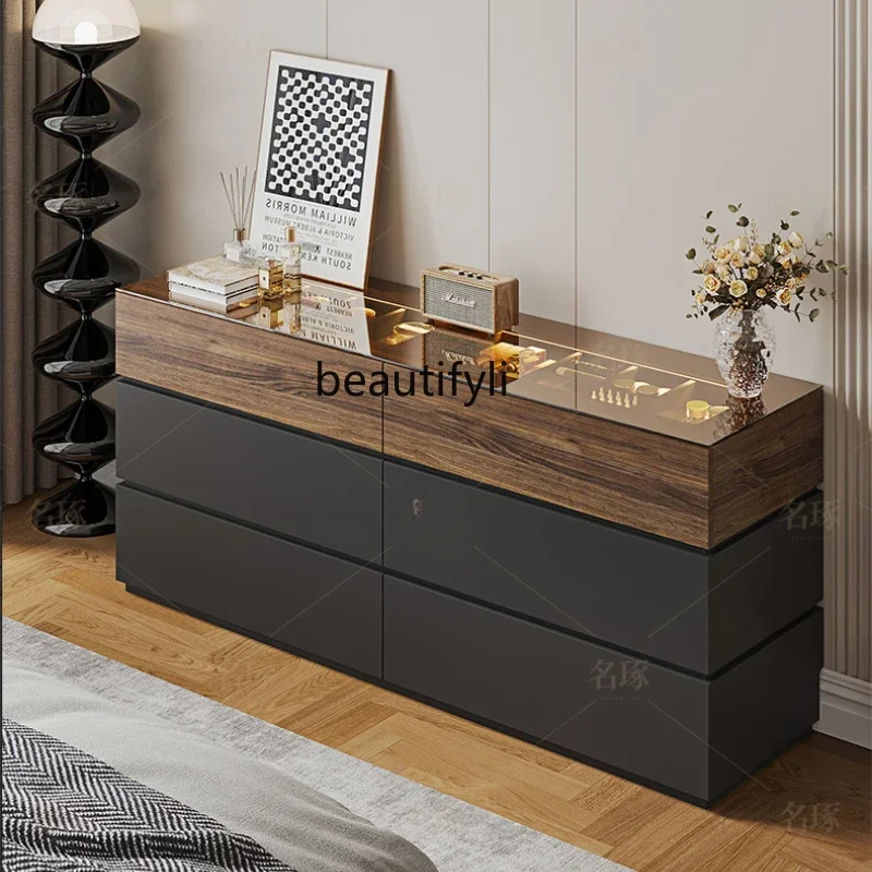 

13Simple modern bedroom six-chest cabinet, storage floor jewelry storage cabinet cloakroom