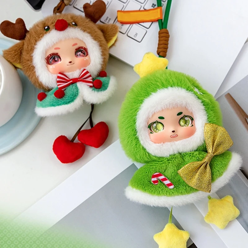Porte-clés en peluche arbre de noël mignon pour fille, pendentif d'élan pour sac à dos, réveillon de noël, décoration de voiture de haute qualité, cadeau de noël