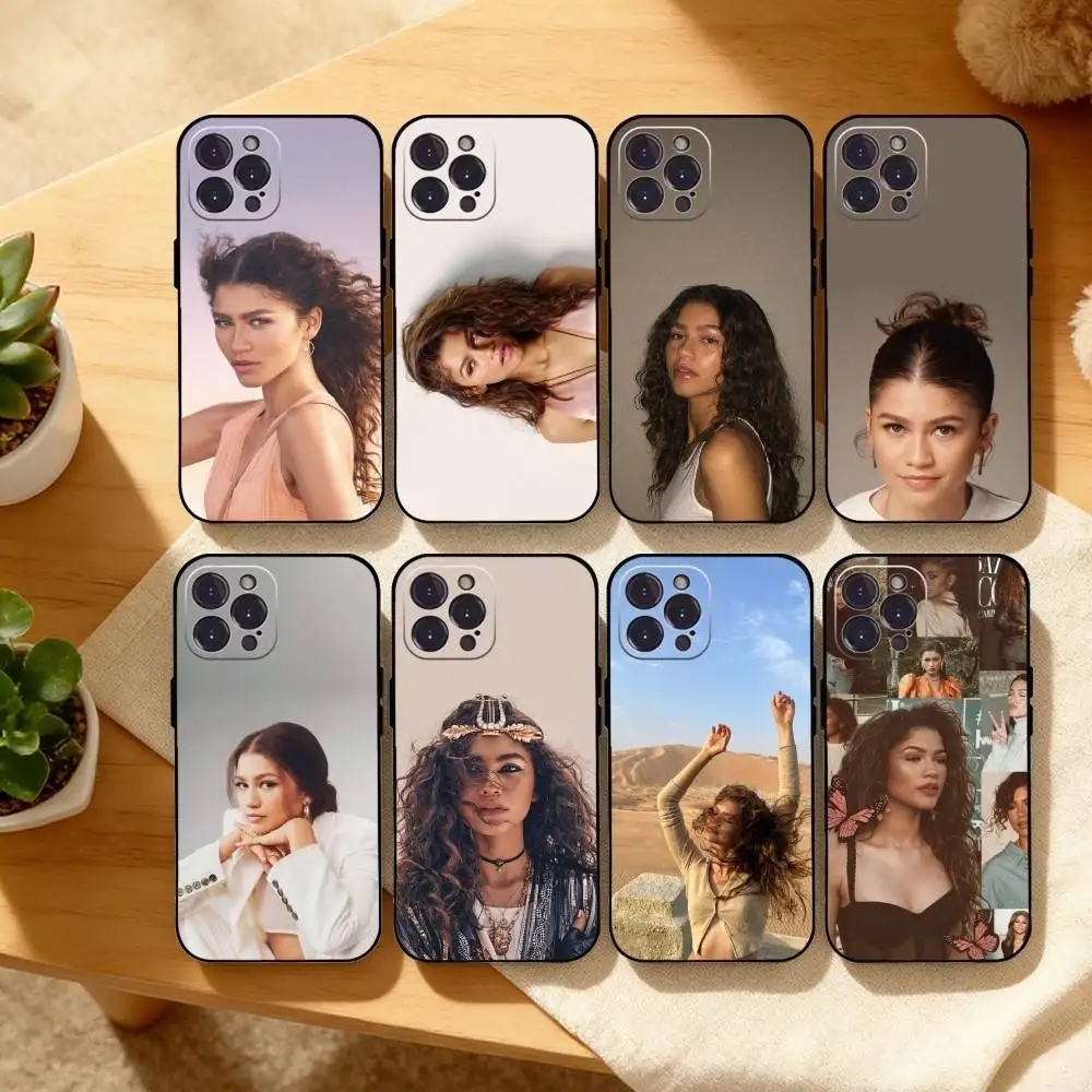 

Z-Zendaya Phone Case For iPhone17,16,15,14,13,12Plus,Pro Max,XS,5G Soft Silicone Black Cover