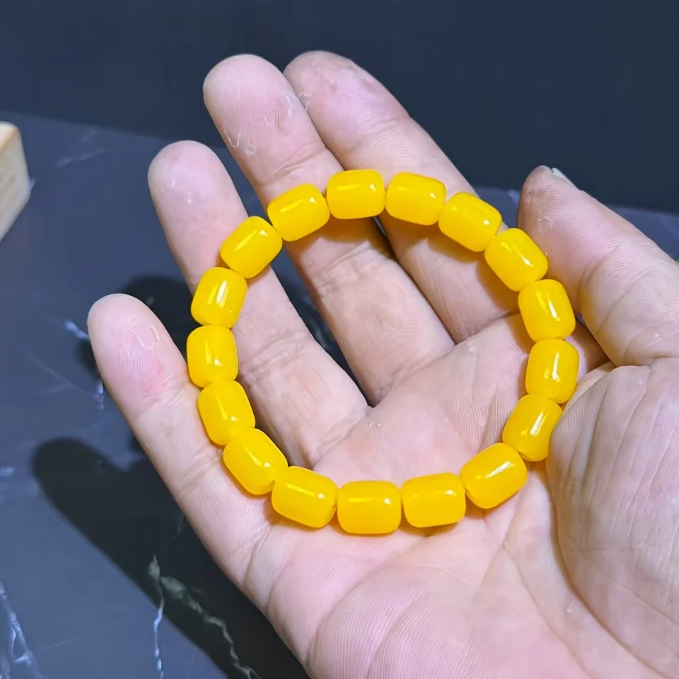 Bohemian Chicken Oil Yellow Beeswax Honey Amber Bracelet Women's Rosary Bead Bracelet