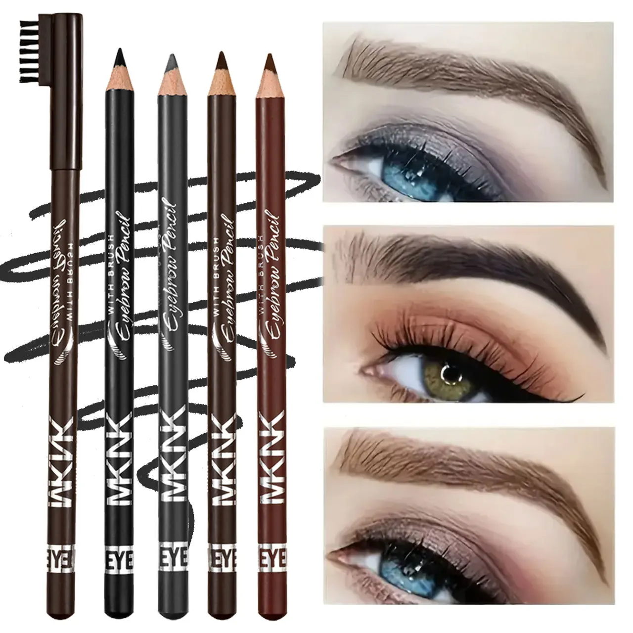 1 st Waterdicht Wenkbrauwpotlood Precieze Brow Definer Zwart Blond Bruin Wenkbrauw Pen Langdurige Make-up