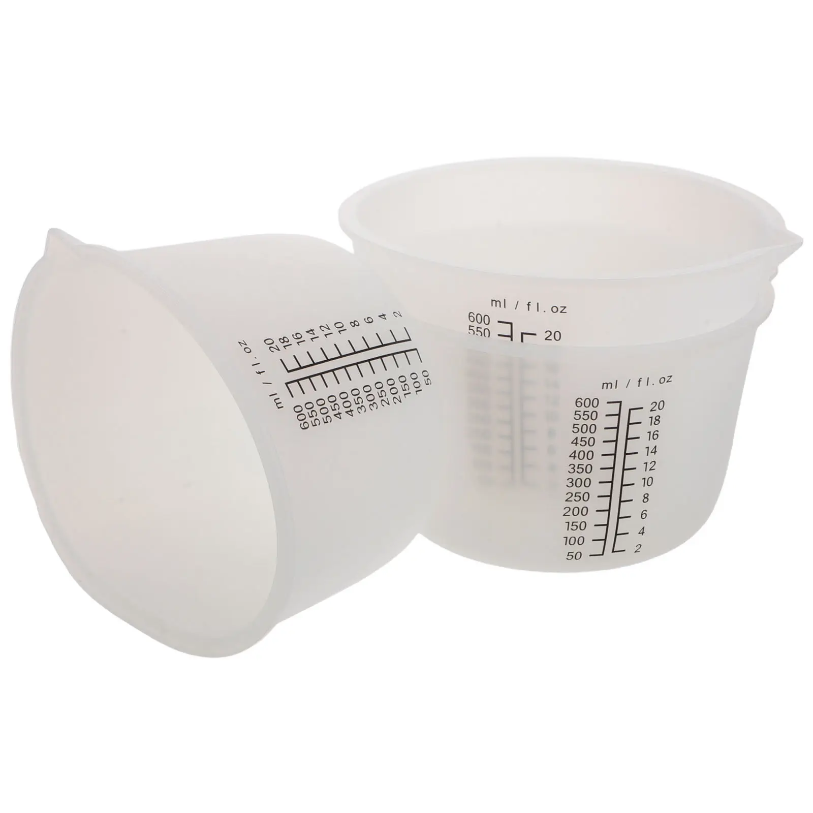 3Pcs Silicone Resin Measuring Cups 600Ml Reusable Non-Stick Graduated Mixing Cups for Epoxy Jewelry Casting DIY Crystal Resin