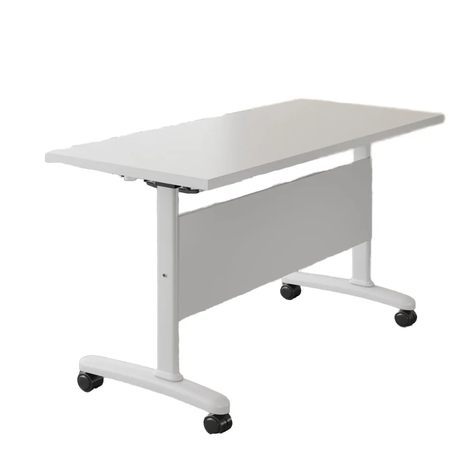 Dual-Person Adjustable Folding Training Table Modern Mobile Connectable Multifunctional Office Chair Set For Conference Tutoring