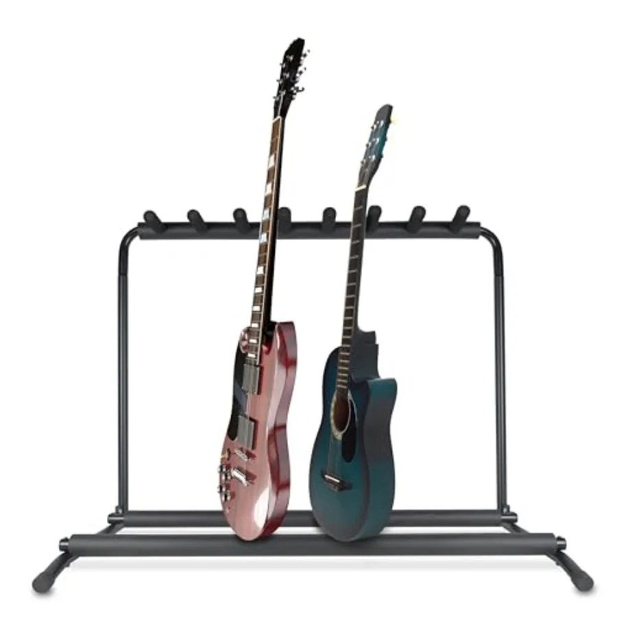 

MultiGuitar Stand 7 Slot Display Rack Universal Framework Designed for Electric Acoustic Bass Guitars Cases Foldable Portable a