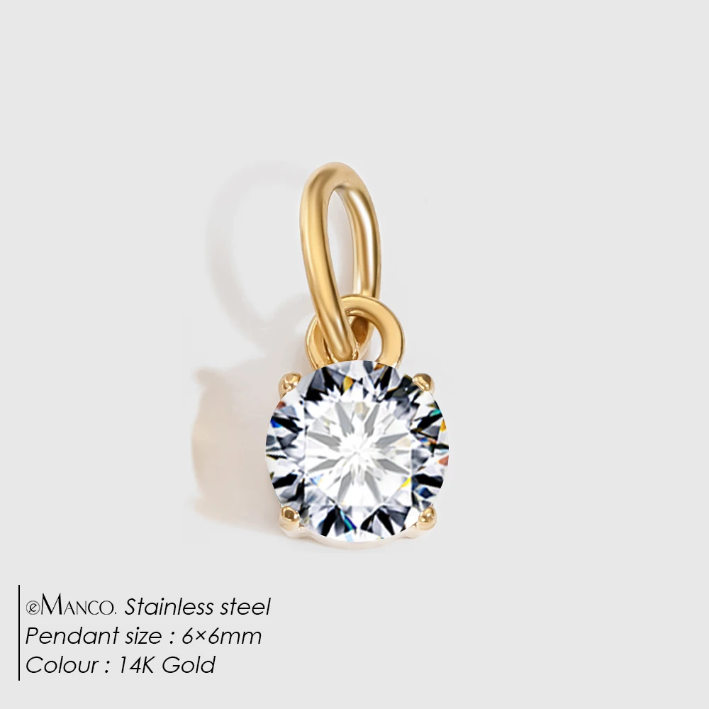 EMANCO Zircon Small Rectangle Pendant Charm for DIY Jewellery