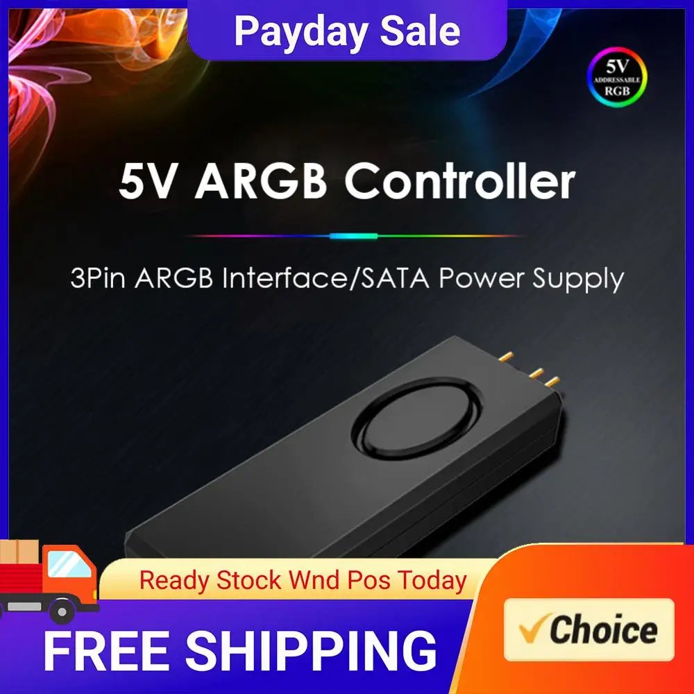 SATA Pin Power Supply 5V ARGB Controller for Chassis Fan LED Strip Water Cooler