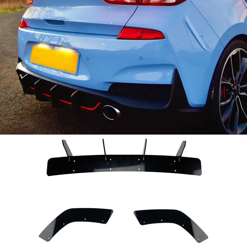 

Rear Bumper Diffuser Lip Spoiler Splitter Protector For Hyundai I30N MK3 Hatchback 2017 2018 2019 Decoration Guard