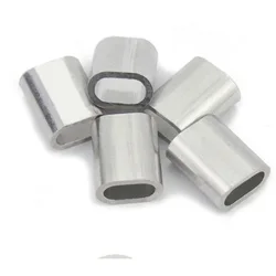 Cable Ferrule 100PCS, Aluminum Crimping Loop Sleeve for Wire Rope
