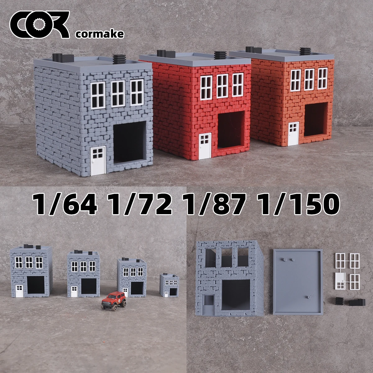 

Assembly Architectural model sand table cafe coffee house shop building railway railroad diorama Scale model kit 1/64/72/87/150