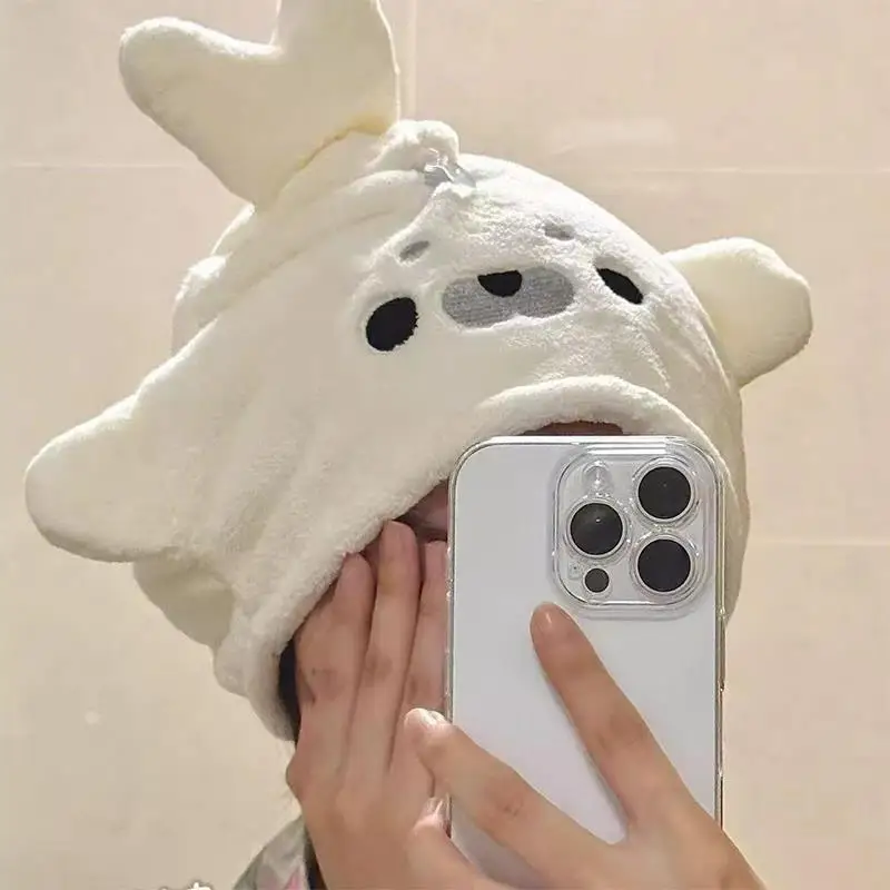 Cute Seal Hair Dry Towel Super Absorbent Coral Fleece Hair Drying Cap Soft Bathroom Girl Spa Hair Towel Hair Dry Wrap Bonnets