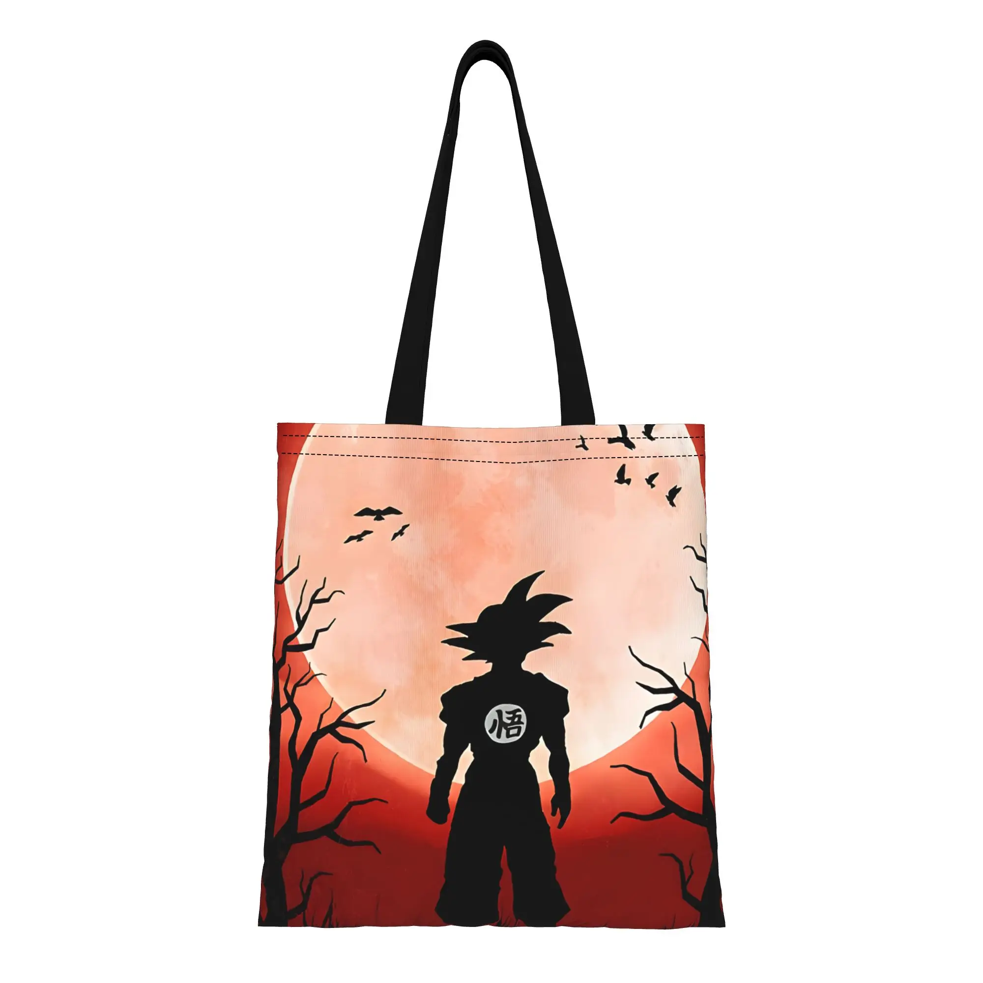 1PC Dragon Ball Son Goku Canvas Tote Bag Dragon Ball Super Saiyan Canvas Tote Bag Perfect for Shopping Grocery Travel & Outdoor