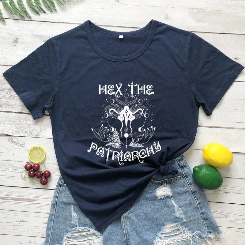 

hex the patriarchy tshirt Aesthetic women short sleeve witchy Pro Choice tee shirt top