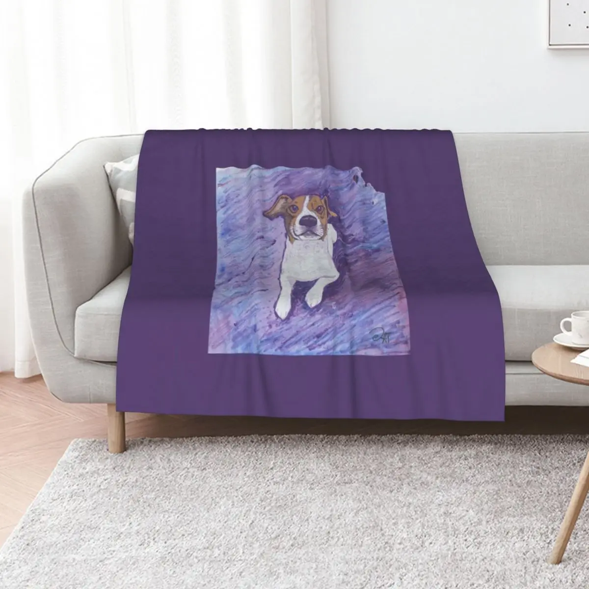 CJ the Jack Russel Terrier Throw Blanket Weighted Furry Shaggy Custom Luxury Brand Single Blankets