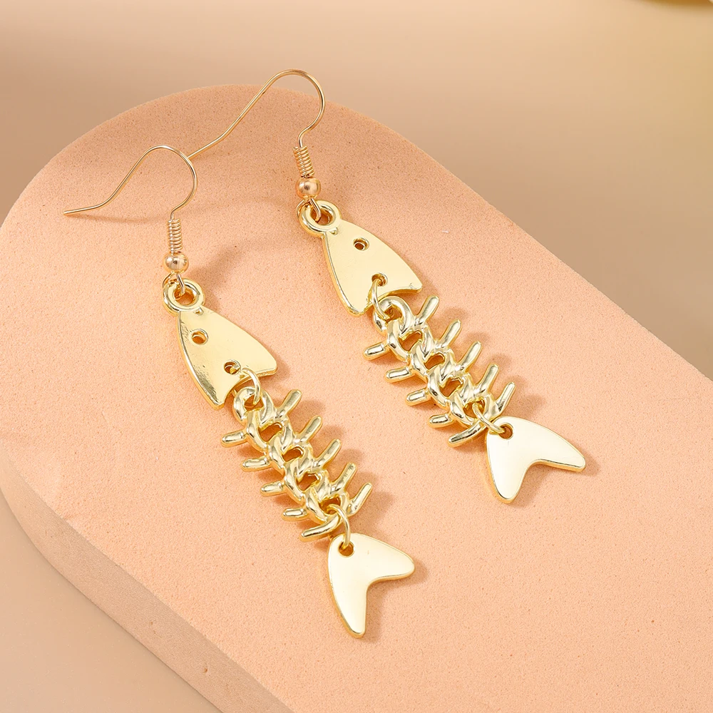 Aihua Neue Personalisierte Edelstahl Fisch Knochen Anhänger Halskette Für Frauen Männer Hip Hop Sommer Strand Urlaub Schmuck Geschenke – Detail 14