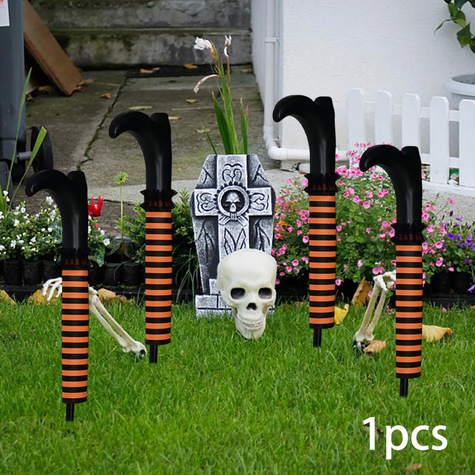

Halloween Decoration Upside Down Witch Leg 22inch Long, Yard Stake Scary Decor