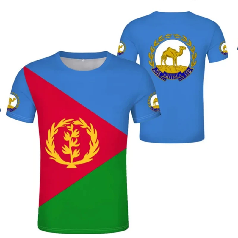 Eritrea Flag Printed Men\'s T Shirt Daily Casual Oversized Tees Fashion Short Sleeve Gym Tops Oversized T-shirts Men Clothing