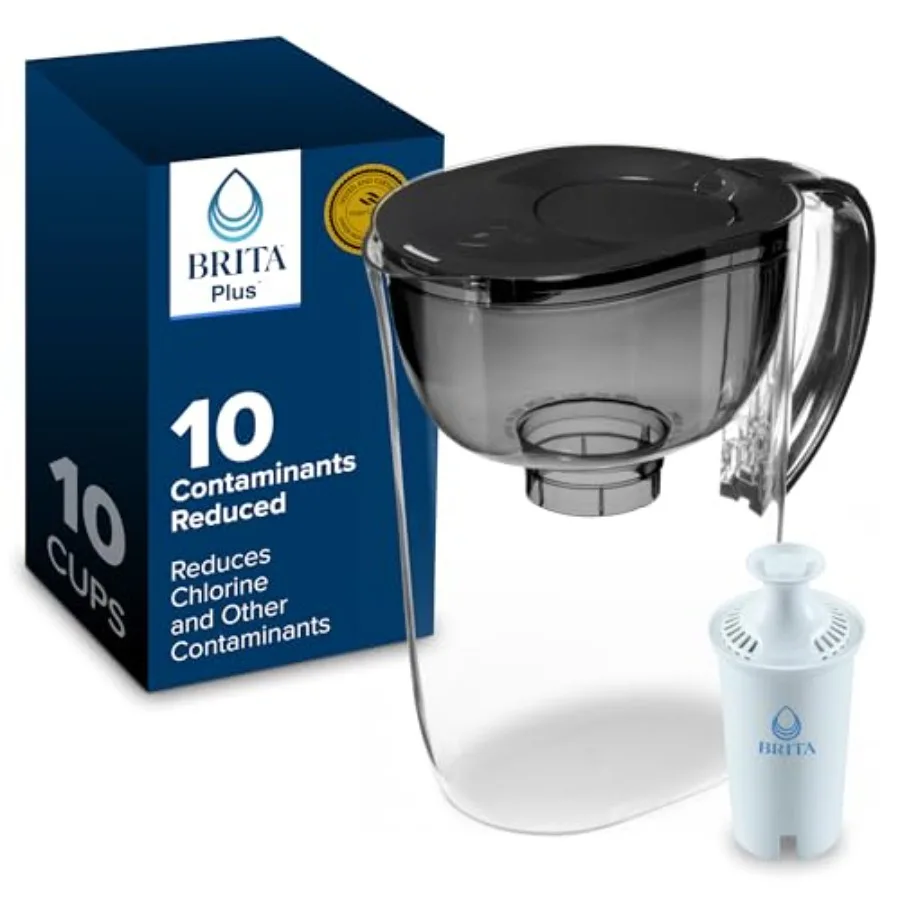 

Large 10 Cup Water Filter Pitcher 1 Plus Filter Everyday Package May Vary