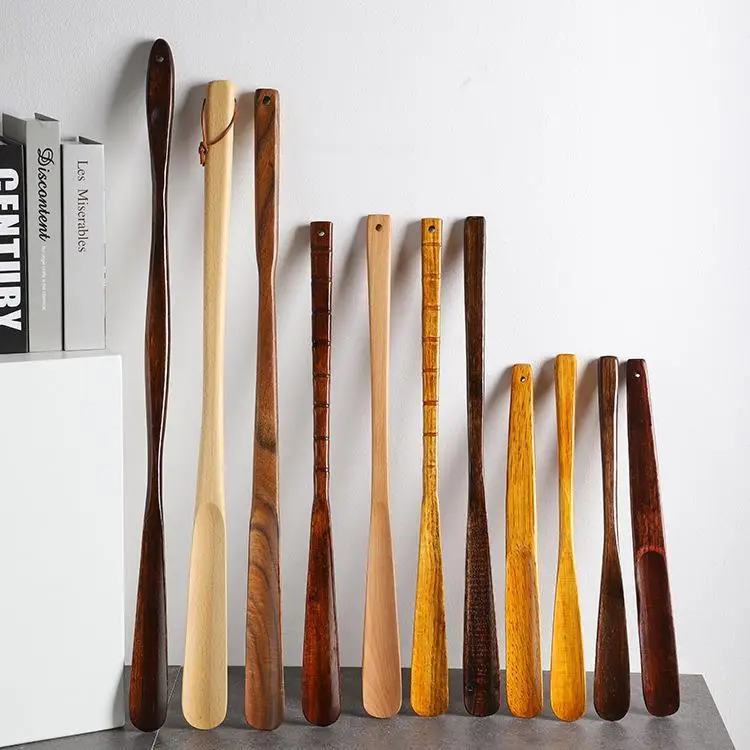 

Long Handle Bamboo oe Horn Home Use Practical Bamboo Wood Material 50cm Length oe Inserting Tool Easy to Use Daily ential