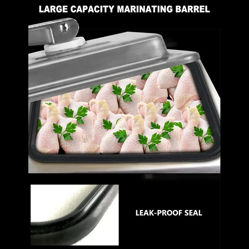 

PBOBP Commercial Vacuum Tumbler Stainless Steel Automatic Bacon Presser Thickened Hamburger Shop Pickling Machine