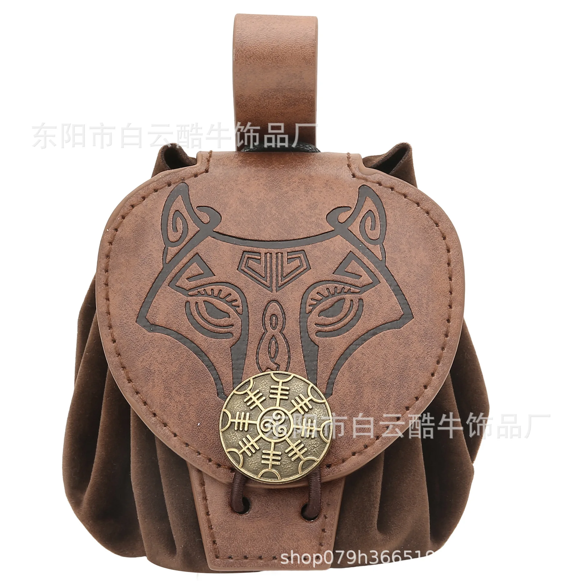 Medieval Vintage Money Pouch Bag Waist Ring Belt Costume Accessory Parts for Men Women Leather Drawstring Bag Coin Purse