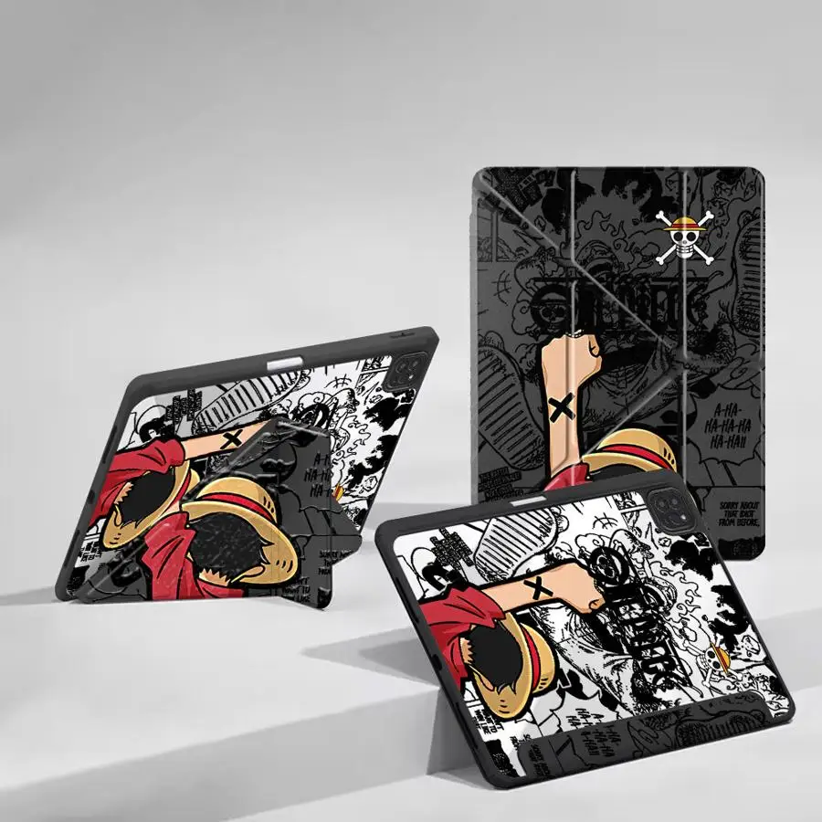 Étui de protection One Piece Luffy Law pour tablette iPad Pro 11 10 9 8 7 12,9 pouces Mini 6 7 Air 4 5 M3 M2 M4 11 pouces Pro 2025