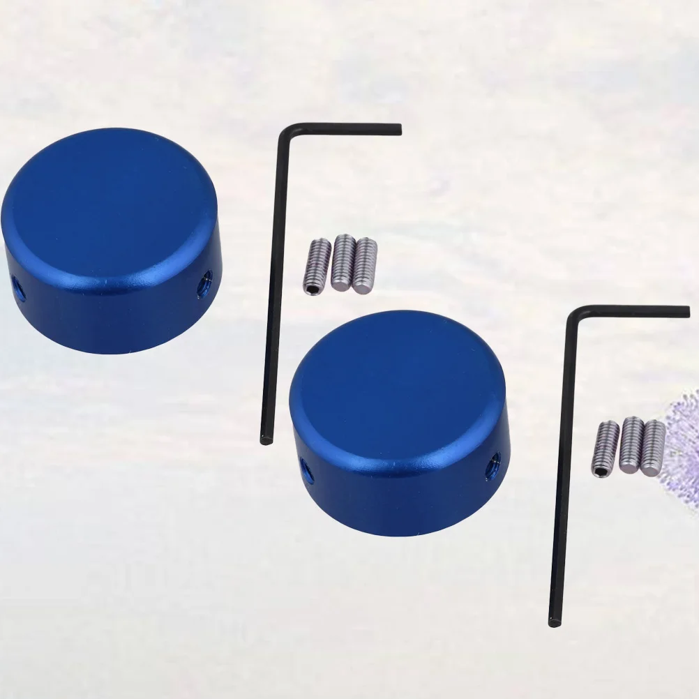 3 قطعة سبائك الألومنيوم تأثير الغيتار دواسة قبعات الأزرق Footswitch توبر دواسة مطاطية حماية لامعة دائم لعمر ممتد