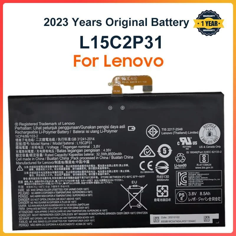 L15C2P31แบตเตอรี่แล็ปท็อป8500มิลลิแอมป์ต่อชั่วโมงสำหรับเลโนโวโยคะหนังสือ YB1-X91F X91L แบตเตอรี่แท็บเล็ต YB1-X90L YB1-X90F X91X