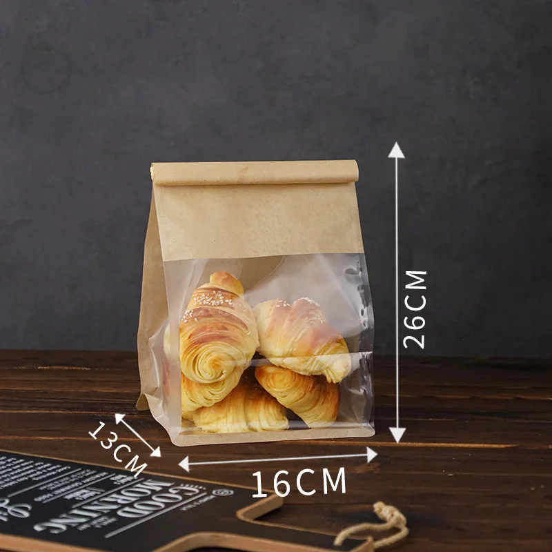 4 Größen 10–50 Stück Toastbeutel, Verpackungsbeutel, selbstdichtender Brotbeutel, Draht, gerollter Rand, Backen, transparenter Keks-Kuchenbeutel, versiegelter Tee – Detail 5