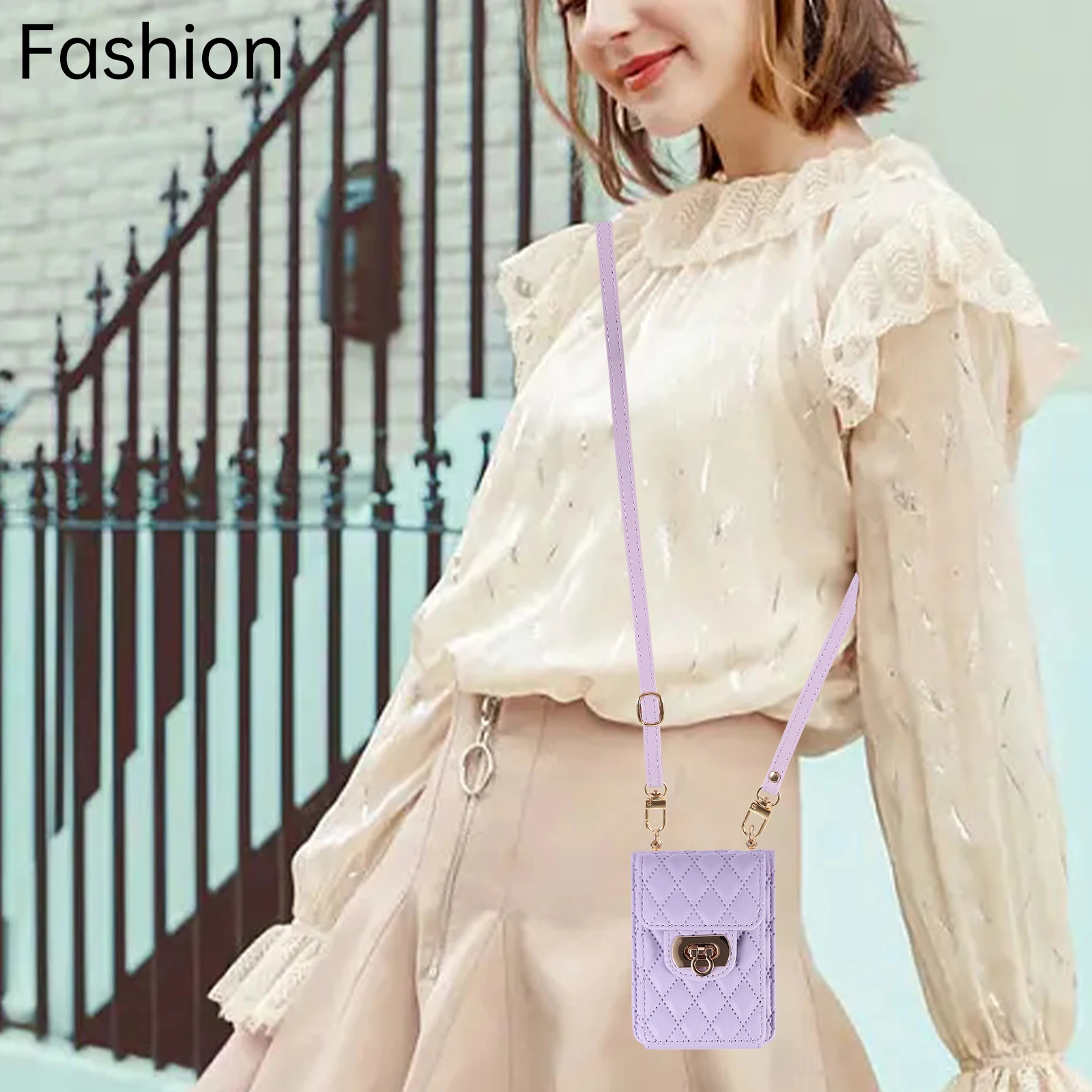 محفظة جلدية بفتحة متعددة البطاقات لهاتف سامسونج جالاكسي Z Flip 6 5 4 3 zFlip5 zFlip4 zFlip6 غطاء معدني طويل الحبل Funda #5