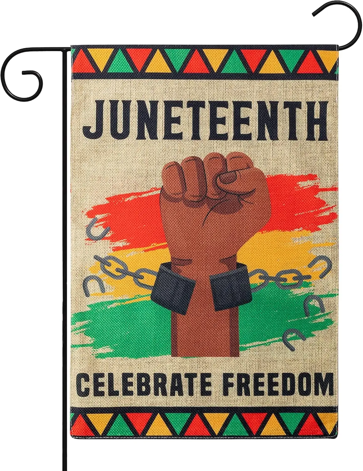 WATINC Juneteenth Garden Flag Burlap June 19th African American Emancipation Independence Day Vertical Double Sided Celebrate Fr